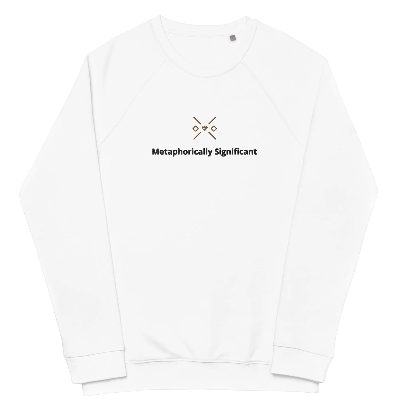 White Unisex Organic Cotton Sweatshirt | Embroidered |Metaphorically Significant Collection