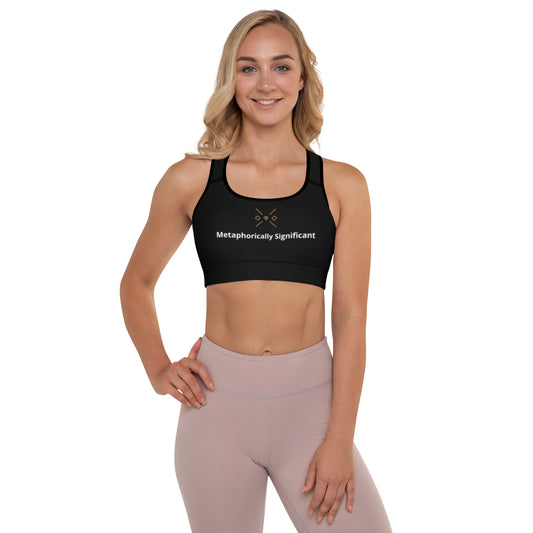 Ultimate Support Padded Black Sports Bra | Metaphorically Significant Collection