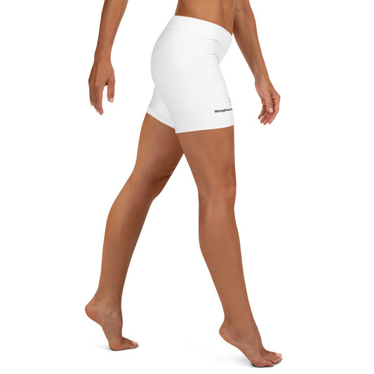 Womens White Spandex Shorts | Metaphorically Significant Collection