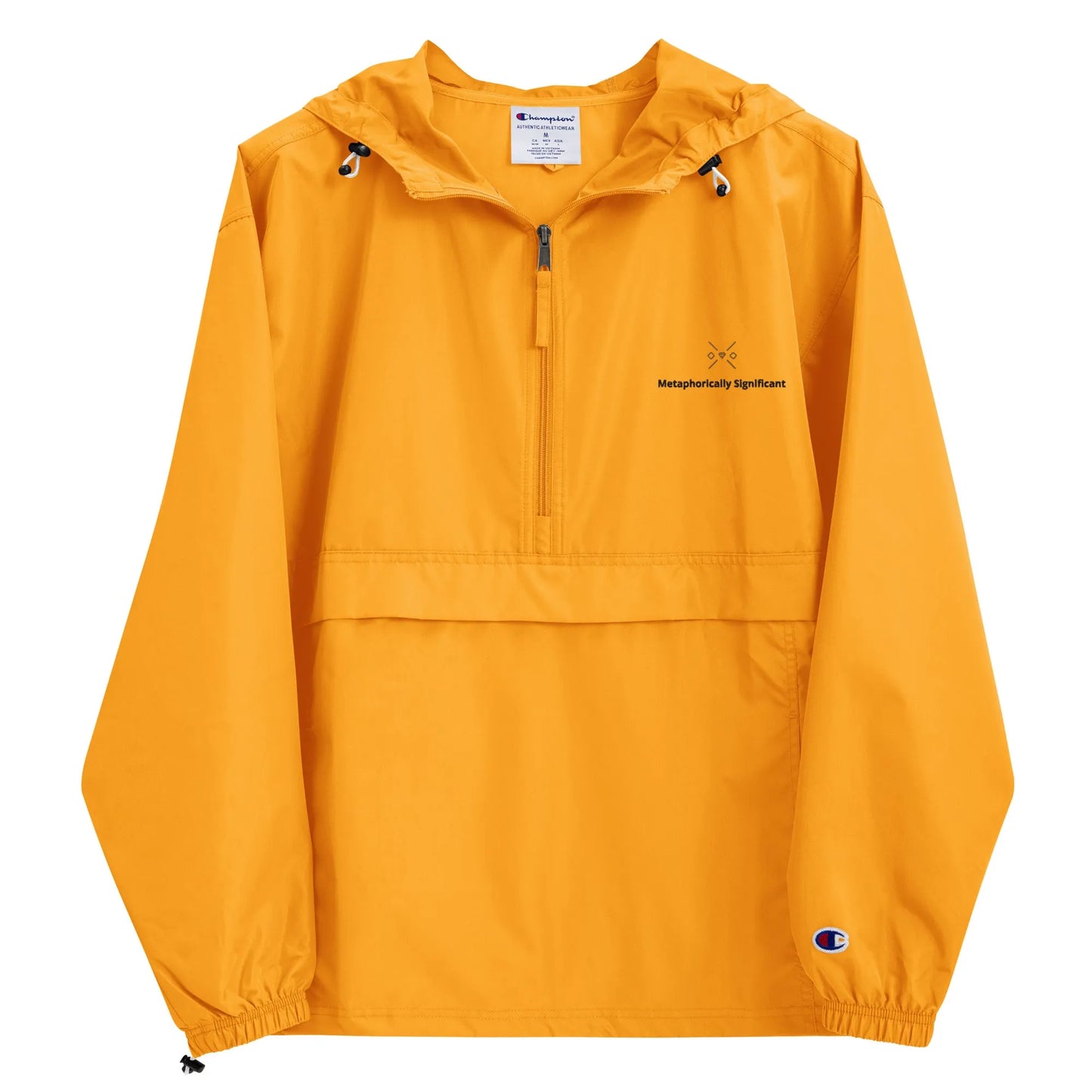Embroidered Champion | Packable  Rain/Wind Jacket | Metaphorically Significant Collection