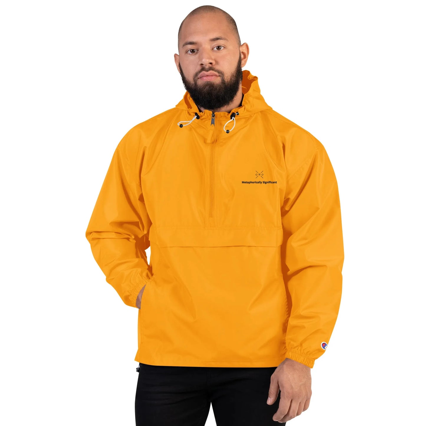 Embroidered Champion | Packable  Rain/Wind Jacket | Metaphorically Significant Collection