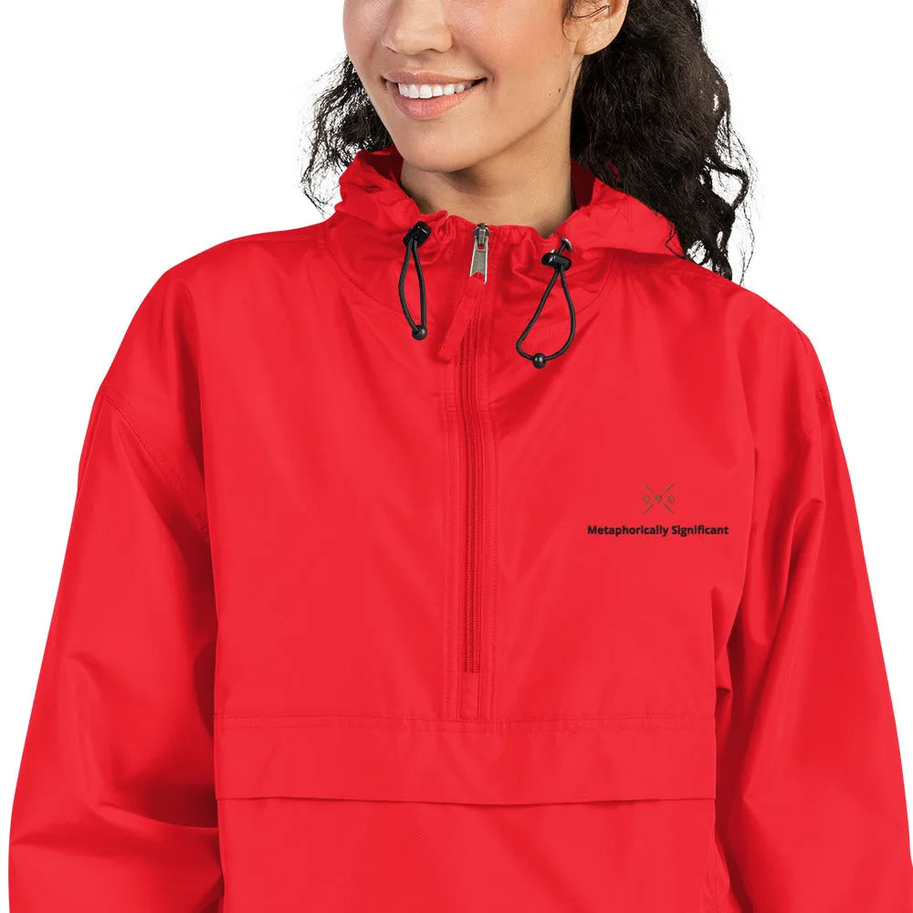 Embroidered Champion | Packable  Rain/Wind Jacket | Metaphorically Significant Collection