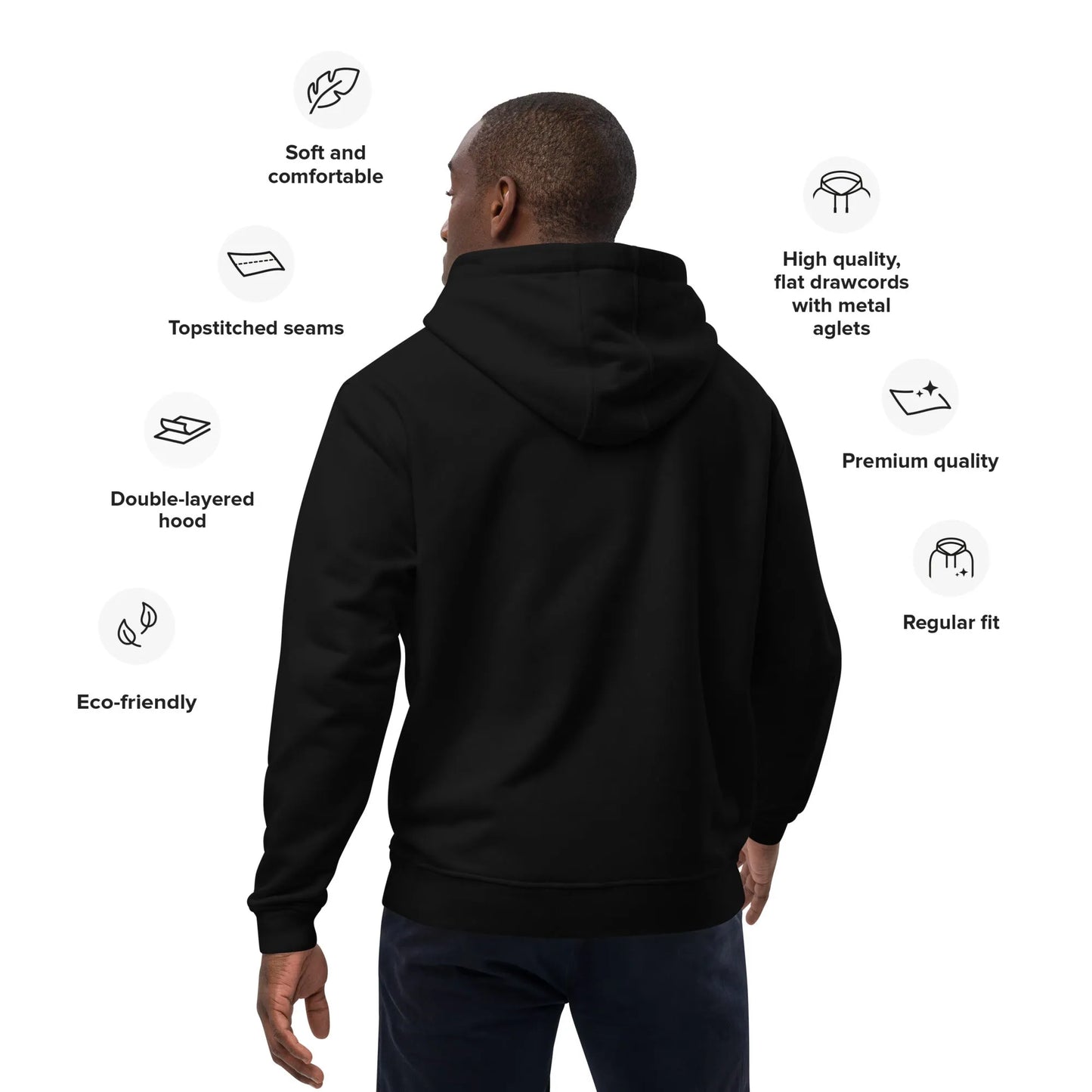Premium Black eco Hoodie | Metaphorically Significant Collection