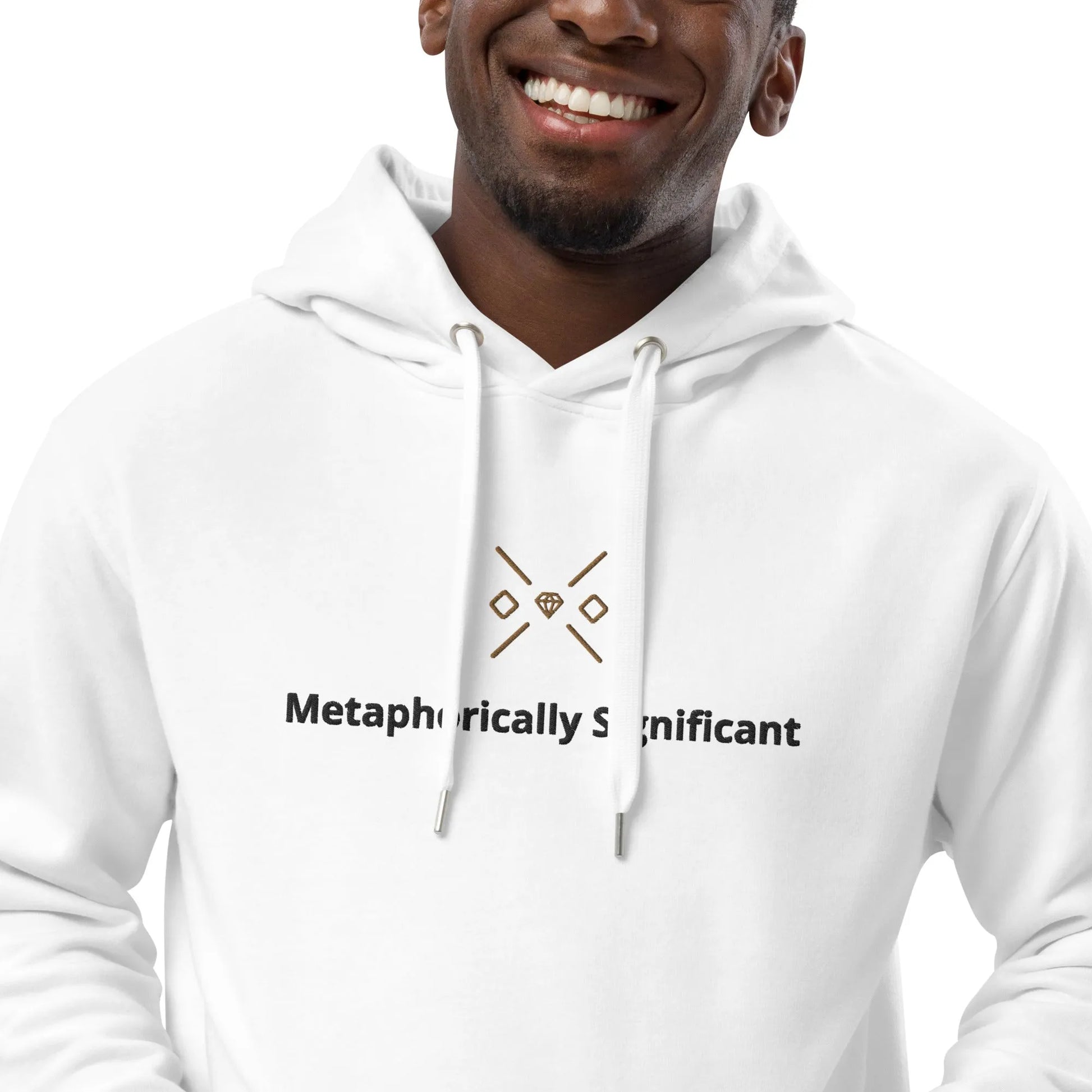 Premium White eco Hoodie | Metaphorically Significant Collection