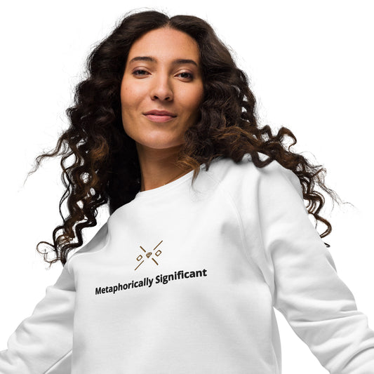 White Unisex Organic Cotton Sweatshirt | Embroidered |Metaphorically Significant Collection